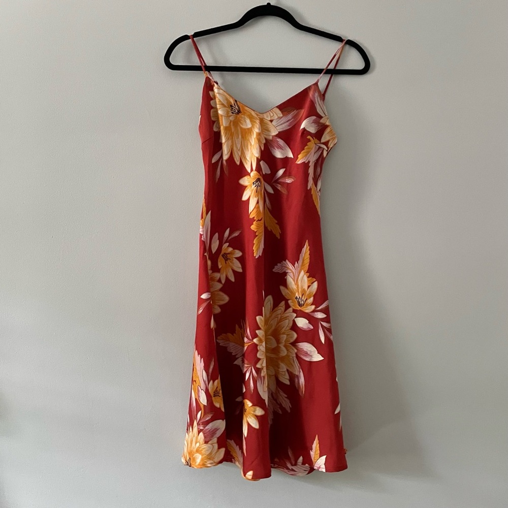 Forever21 red orange floral dress
